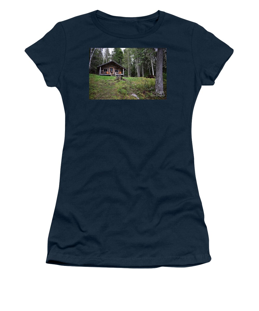 Nature Women's T-Shirt featuring the photograph Aroostooks Forks Cabin by Skip Willits