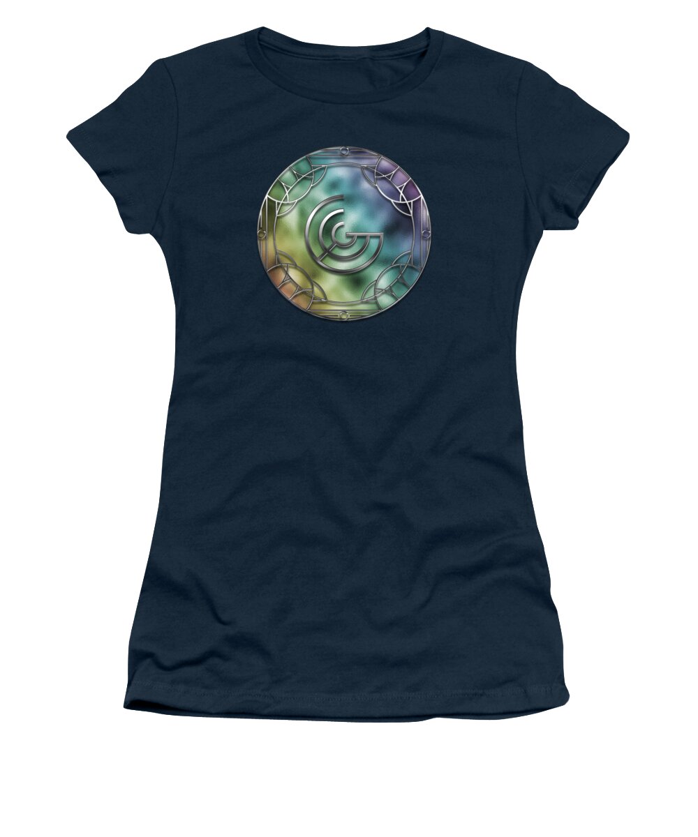 Letter Women's T-Shirt featuring the digital art Art Deco Monogram - G by Mary Machare