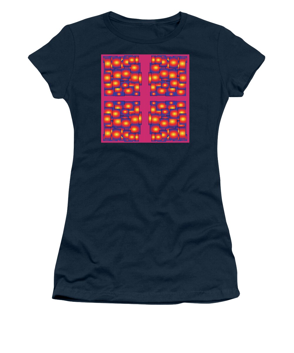 Urban Women's T-Shirt featuring the digital art 061 Glowing Squares by Cheryl Turner