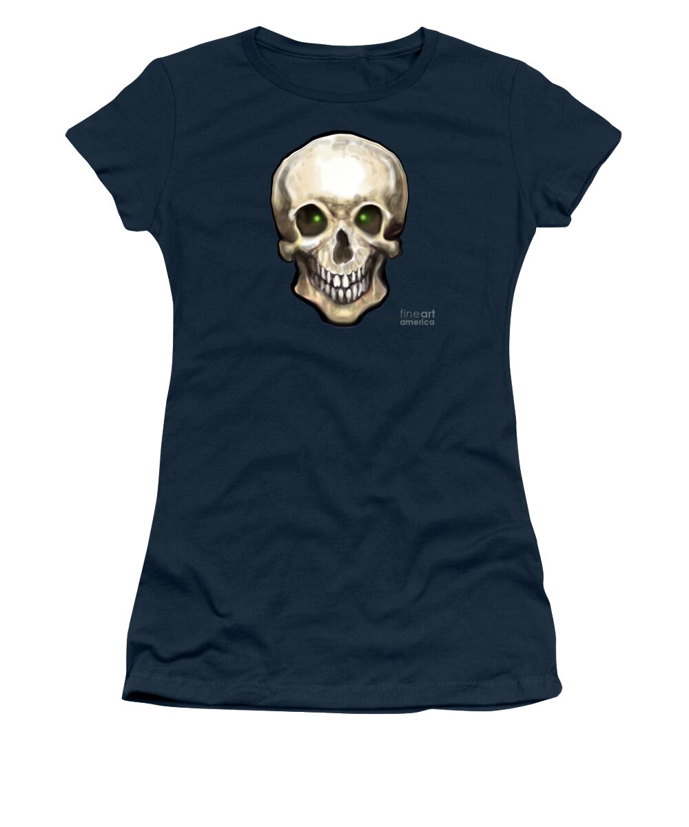 Skull Women's T-Shirt featuring the painting Skull by Kevin Middleton