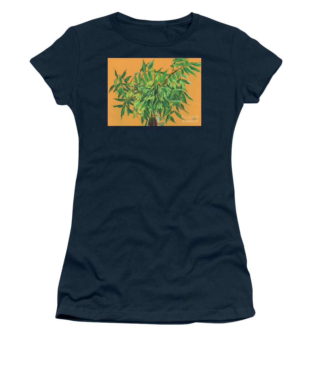 Ash-tree Women's T-Shirt featuring the painting Ash Tree, Summer Floral, Pastel Painting by Julia Khoroshikh