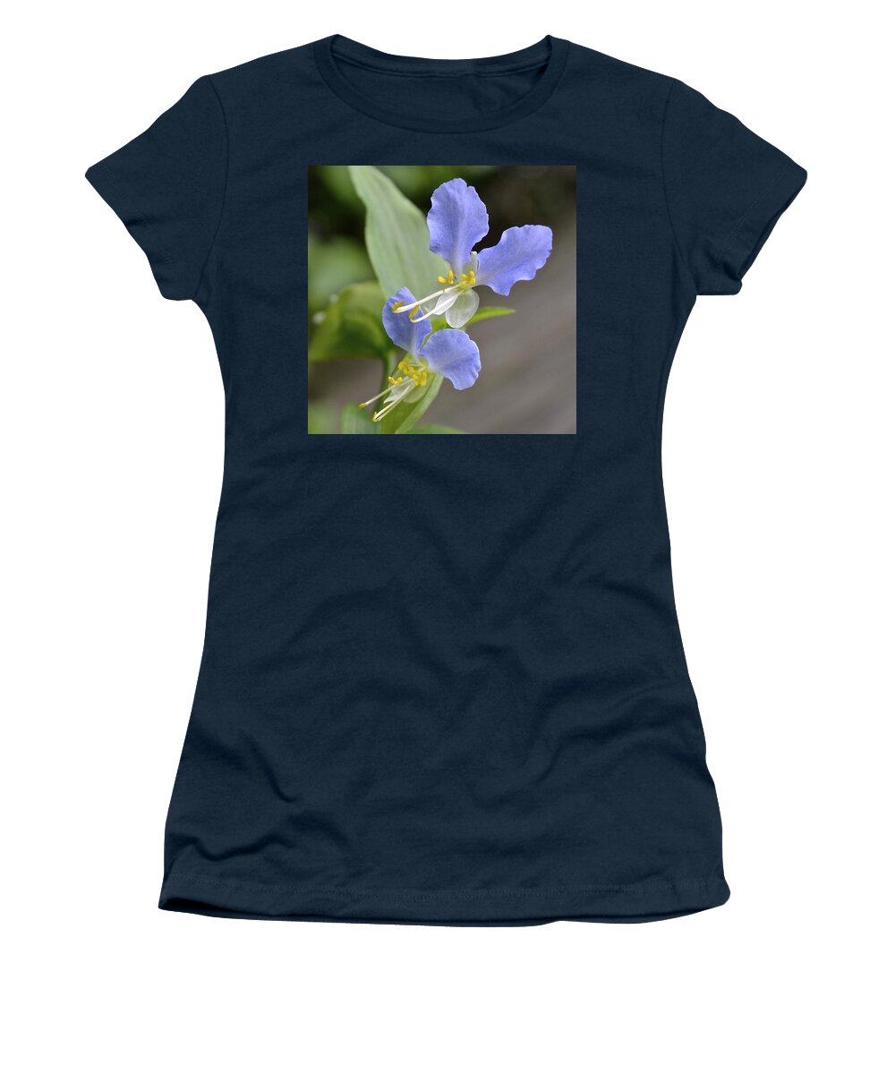 Wildflowers Women's T-Shirt featuring the photograph Virginia Dayflower Pair by Tana Reiff