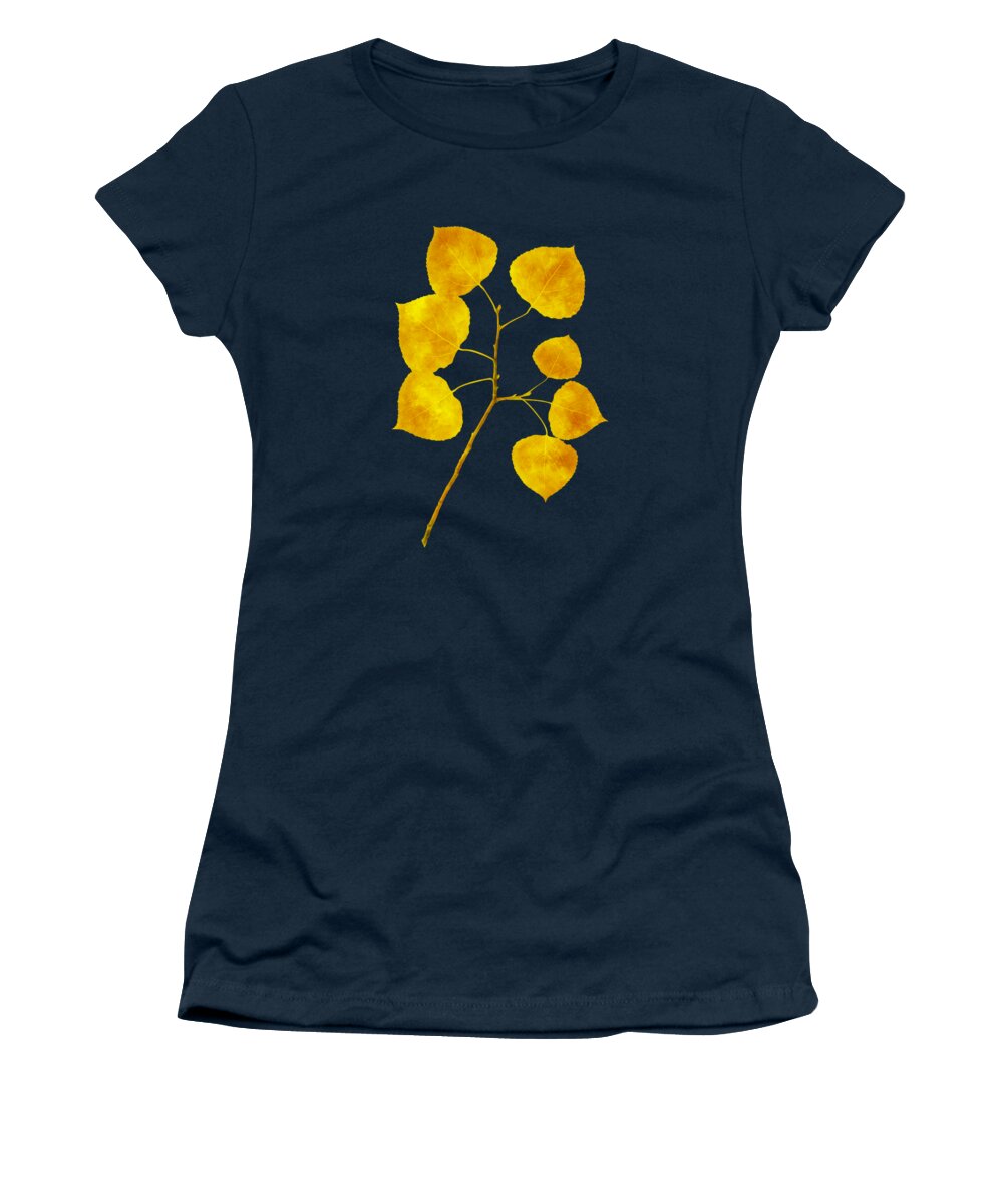 Aspen Tree Women's T-Shirt featuring the photograph Aspen Tree Leaf Art by Christina Rollo