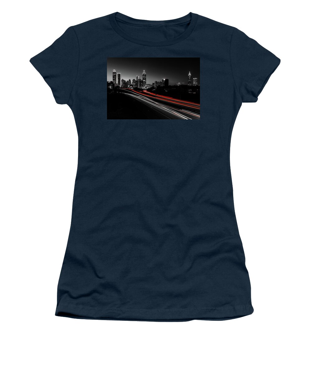 Atlanta Women's T-Shirt featuring the photograph Atlanta Black and White by Kenny Thomas