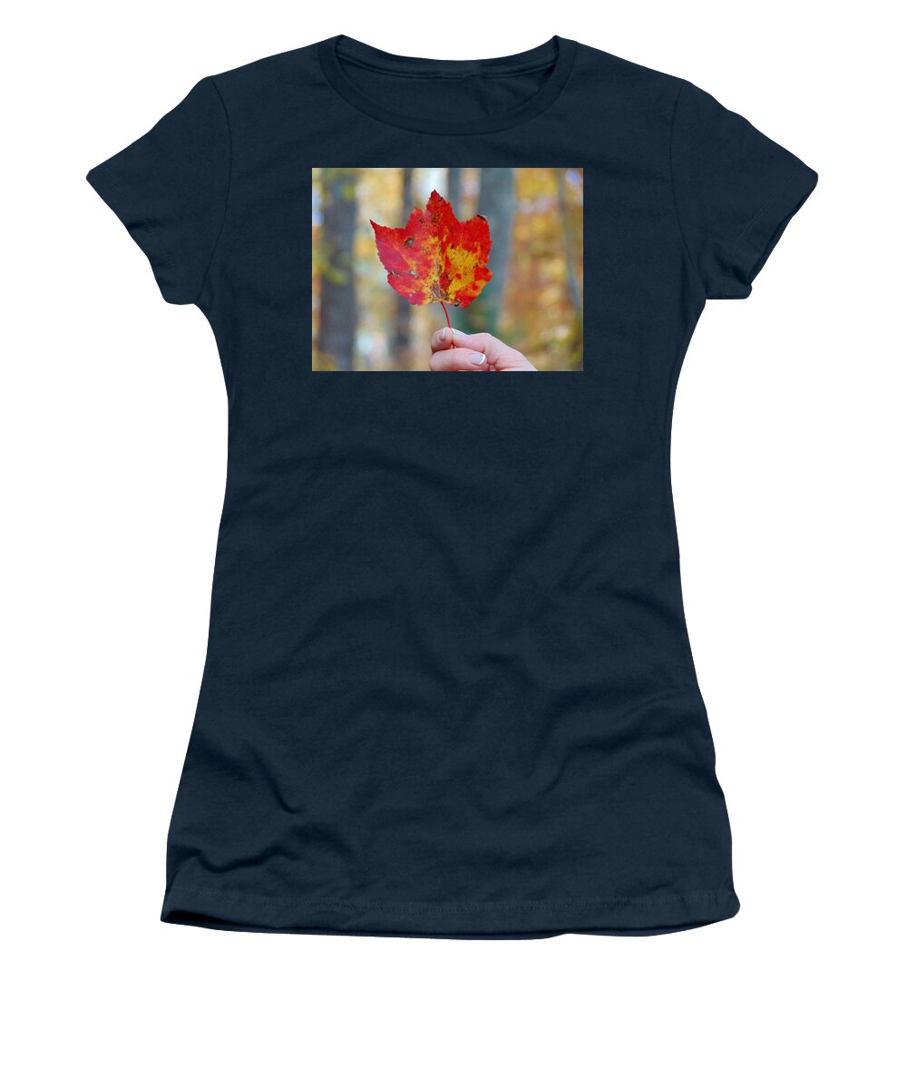 Leaves Women's T-Shirt featuring the photograph Autumn Colors on the Benton MacKaye by Richie Parks