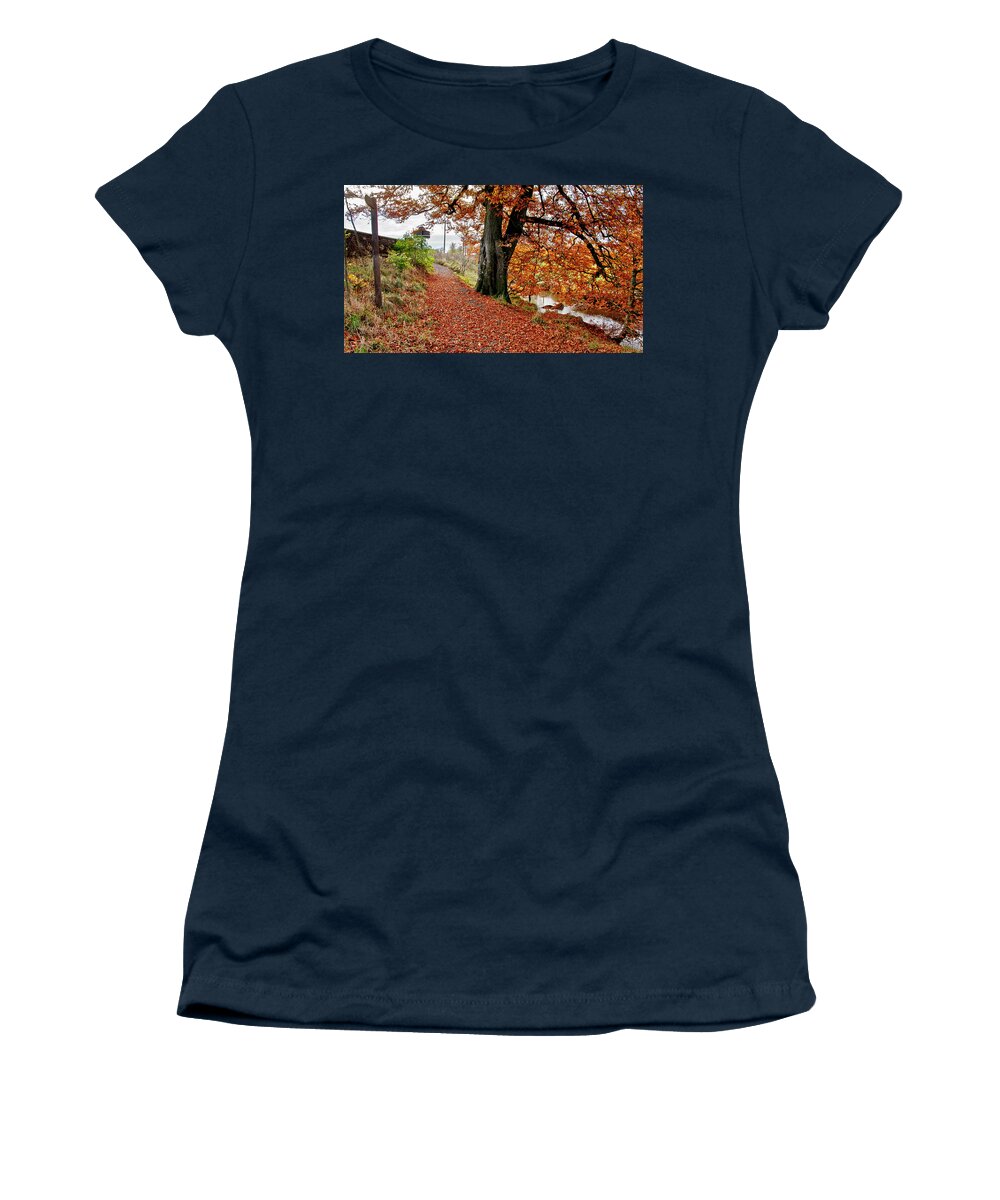 Autumn Women's T-Shirt featuring the photograph Autumn in Polkemmet by Elena Perelman