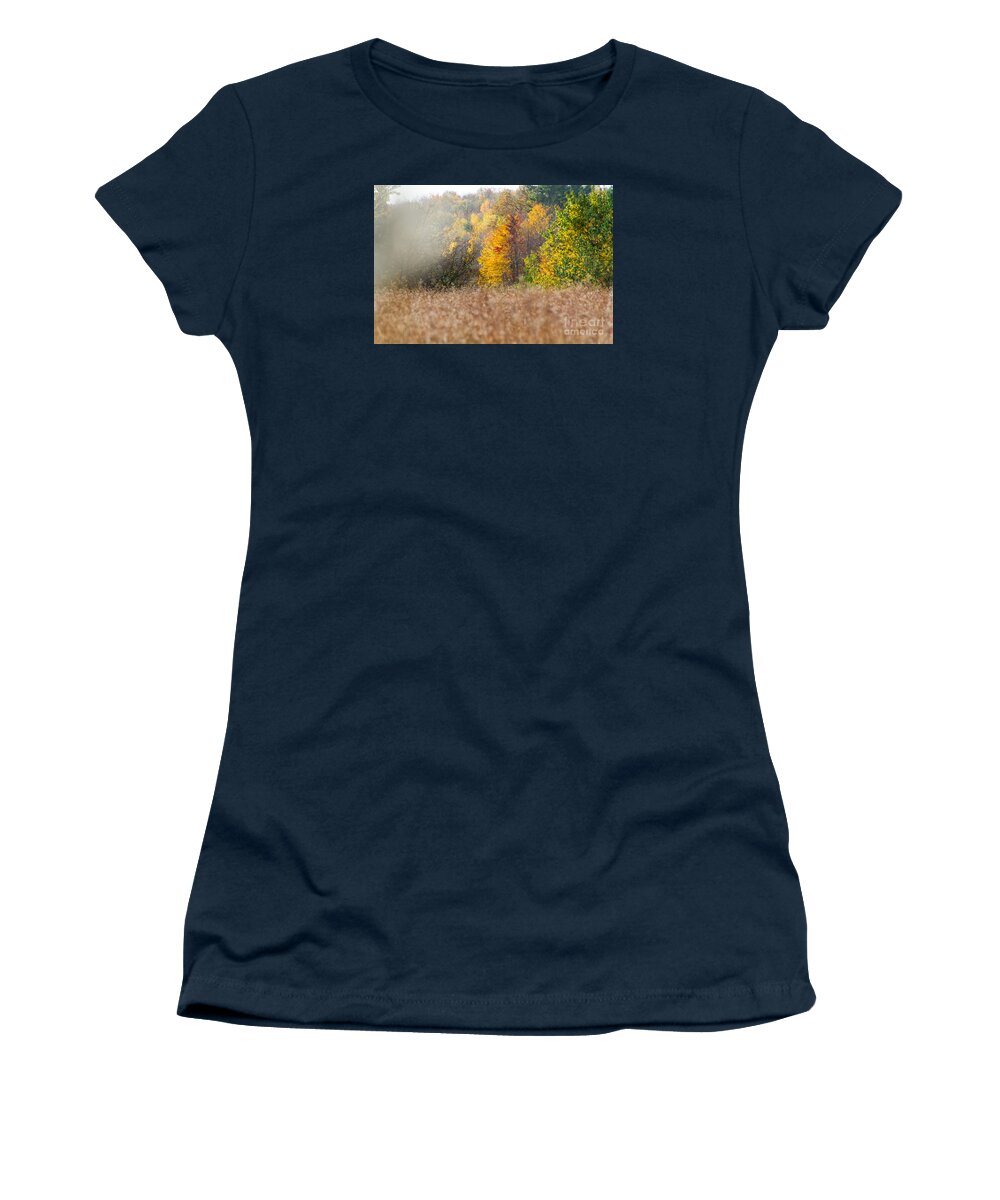 Autumn Women's T-Shirt featuring the photograph Autumn Mist by CJ Benson