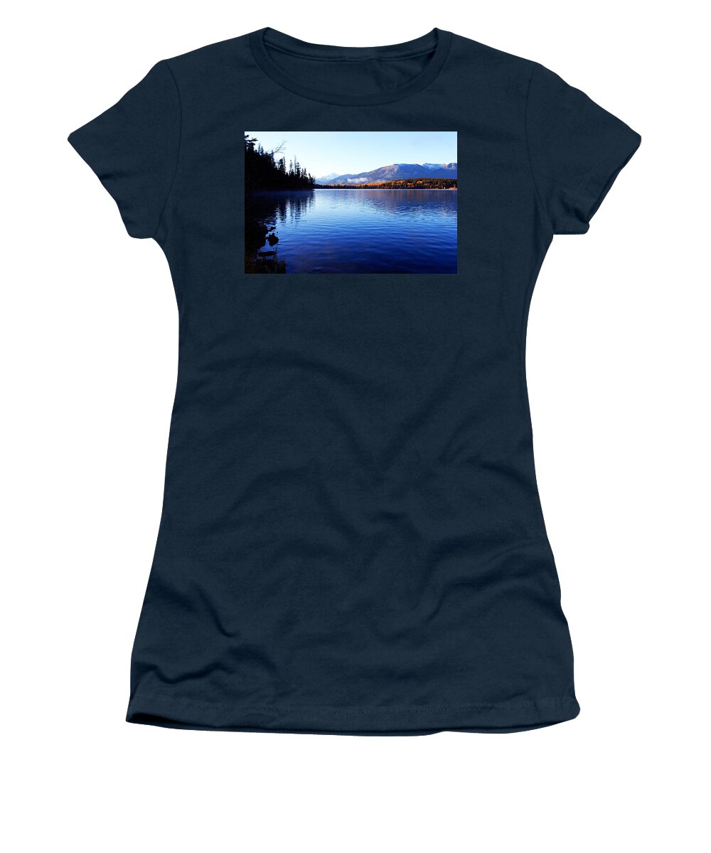 Pyramid Lake Women's T-Shirt featuring the photograph Autumn Morning on Pyramid Lake by Larry Ricker