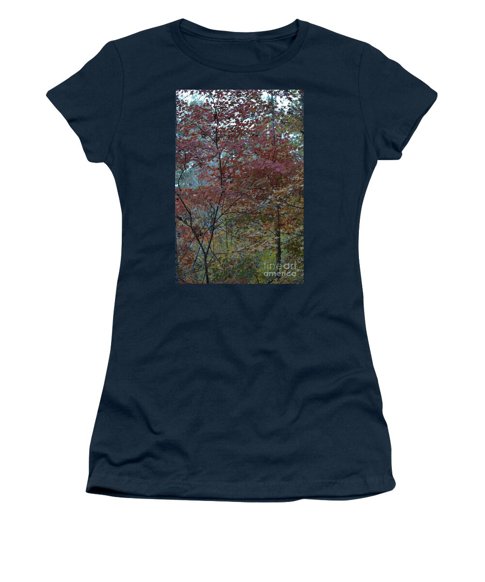 Autumn Pallette At Dusk Women's T-Shirt featuring the photograph Autumn Pallette at Dusk by Maria Urso