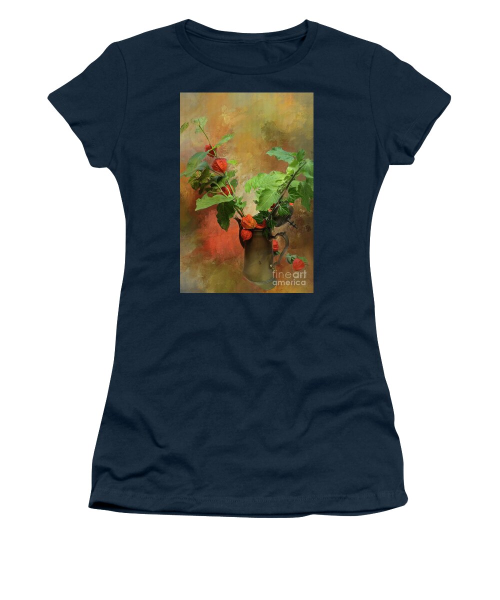 Chinese Lantern Women's T-Shirt featuring the photograph Autumn Still Life by Eva Lechner