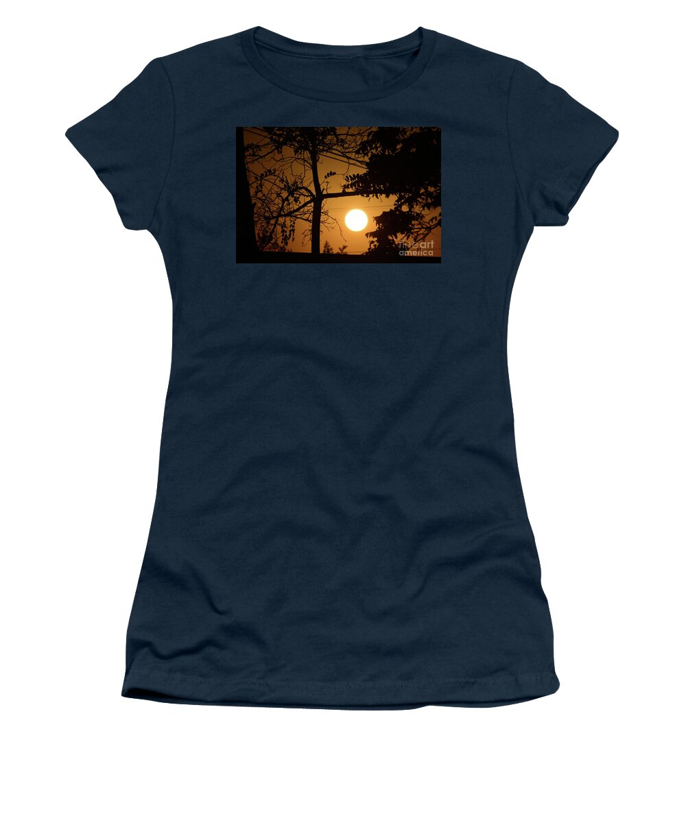 Autumn Sunrise Women's T-Shirt featuring the photograph Autumn Sunrise by Angela J Wright