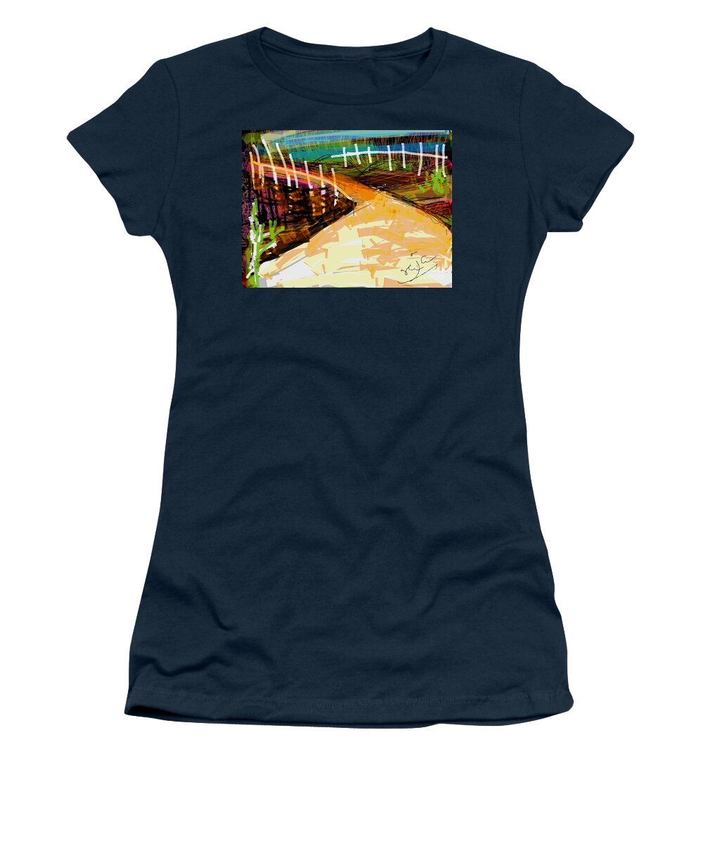 Landscape Women's T-Shirt featuring the digital art Away by Subrata Bose