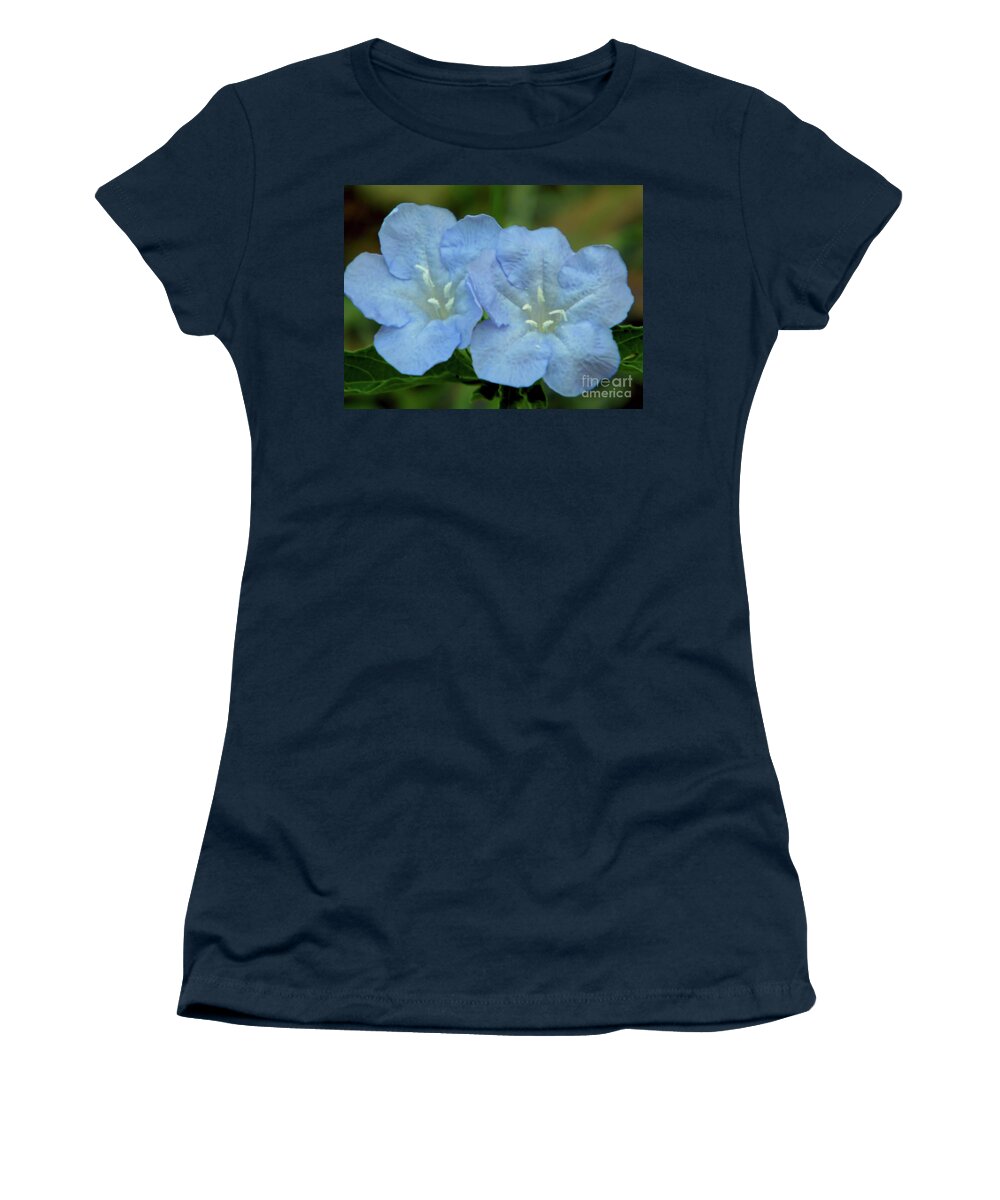 Wild Petunia Women's T-Shirt featuring the photograph Baby Blues by D Hackett