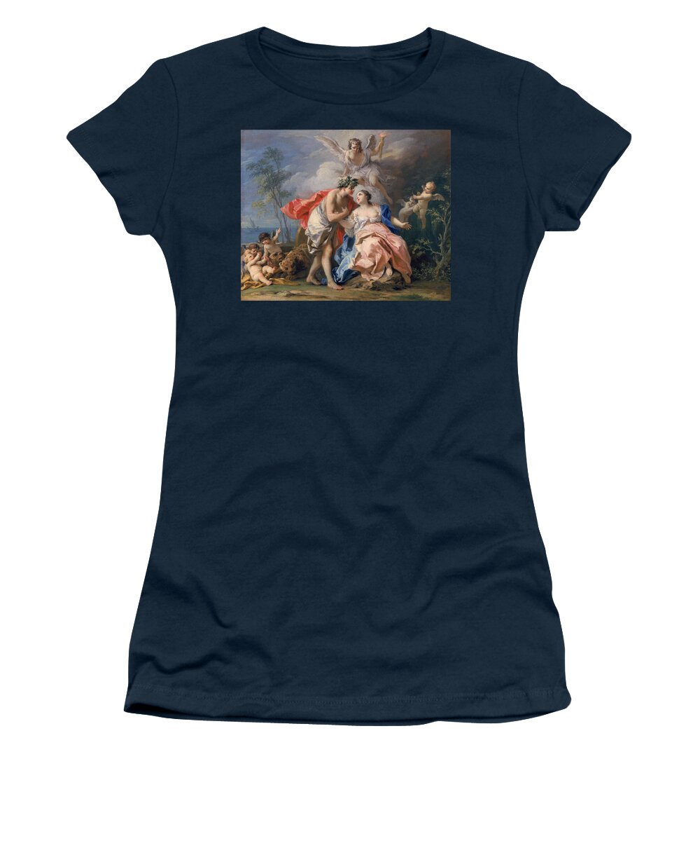 Bacchus Women's T-Shirt featuring the painting Bacchus and Ariadne by Jacopo Amigoni