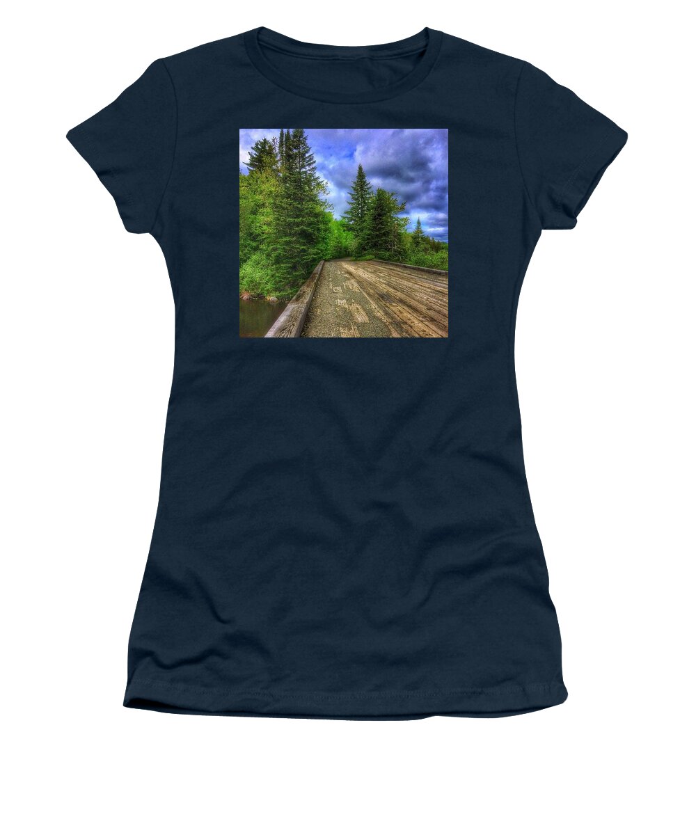 Loggingroads Women's T-Shirt featuring the photograph Backroad Wandering by Nick Heap