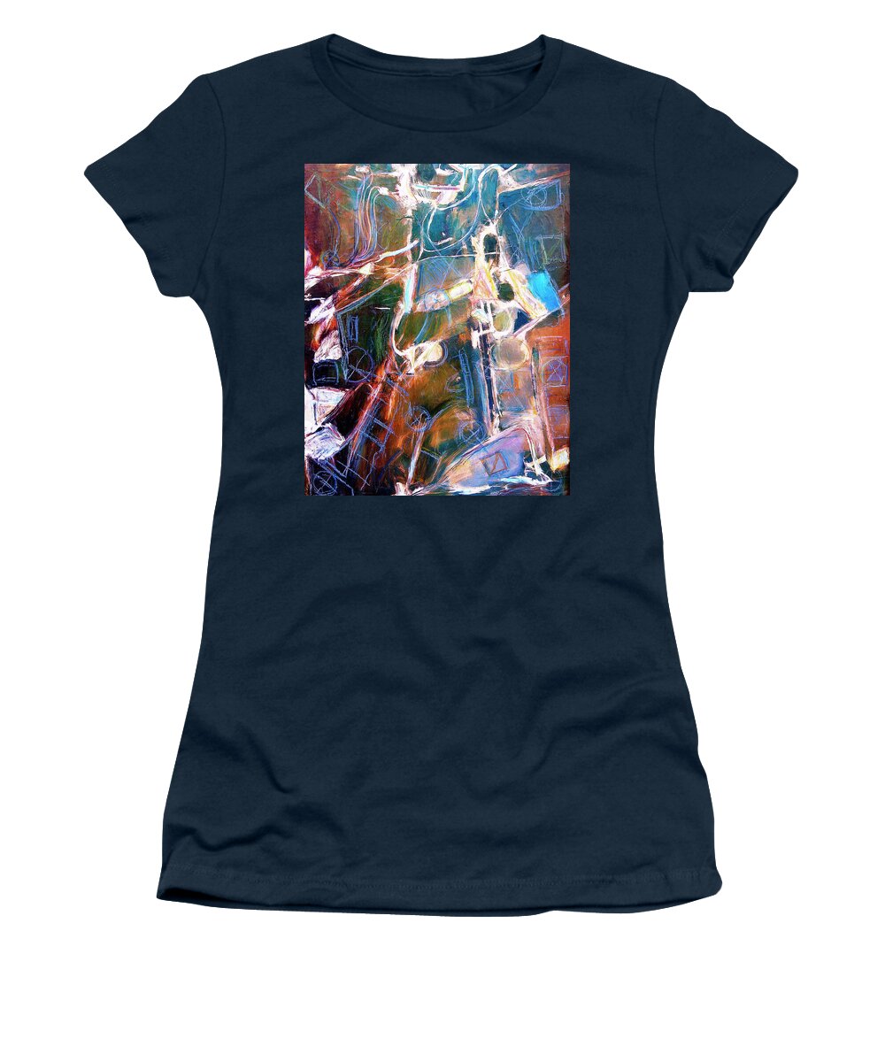 Abstract Women's T-Shirt featuring the painting Badlands 1 by Dominic Piperata