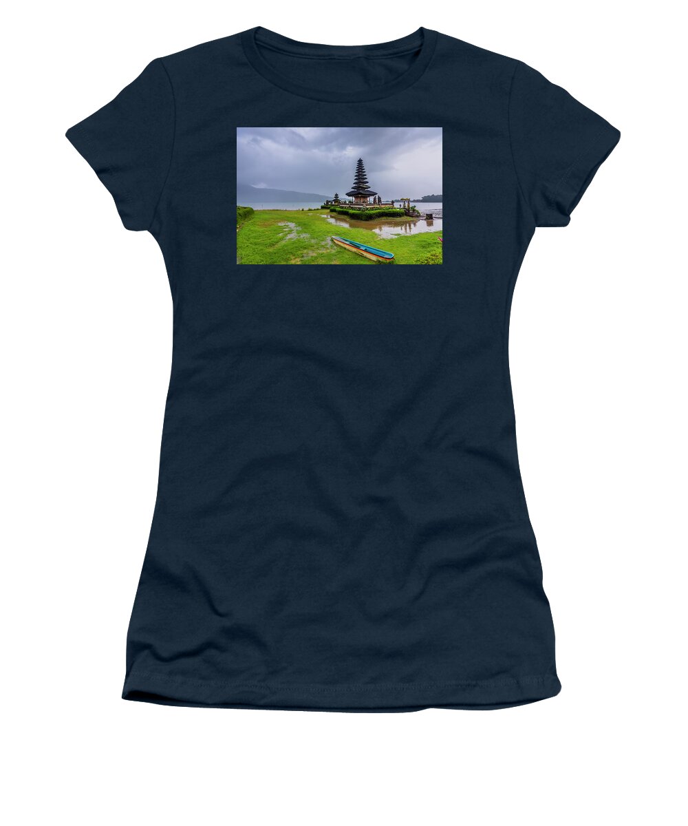Ancient Women's T-Shirt featuring the photograph Bali lake Temple by Jijo George