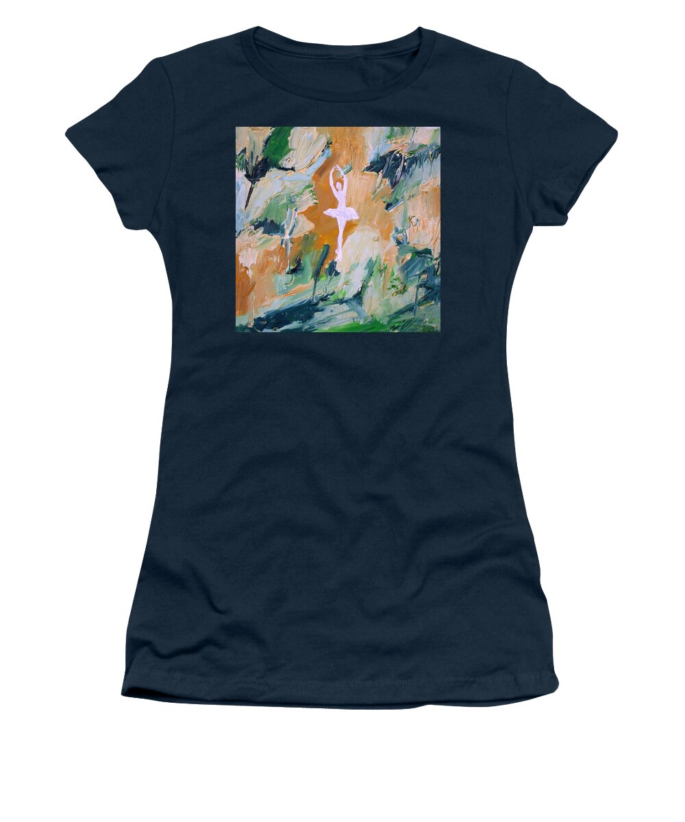 Ballerina Women's T-Shirt featuring the painting Ballerina - September 2,2012 by Fabrizio Cassetta