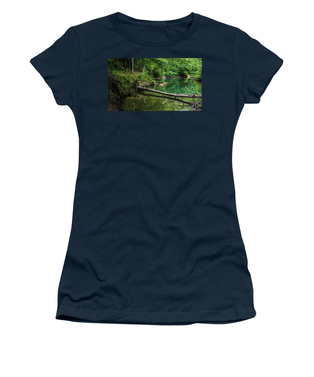 Lilly Women's T-Shirt featuring the photograph Bankhead Blue Hole Reflections by James-Allen