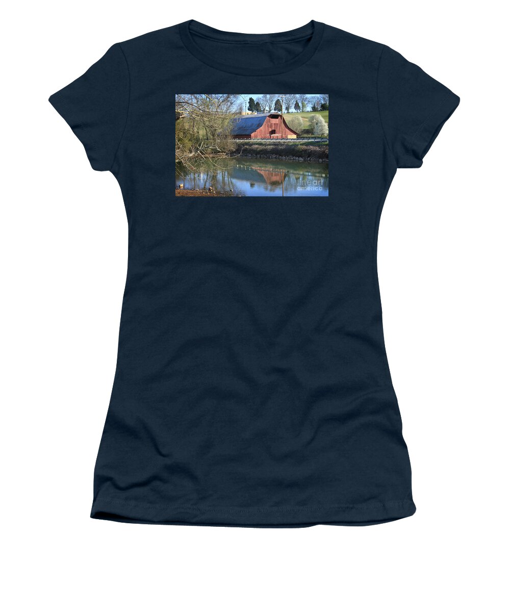 Landscape Women's T-Shirt featuring the photograph Barn and Reflections by Todd Blanchard