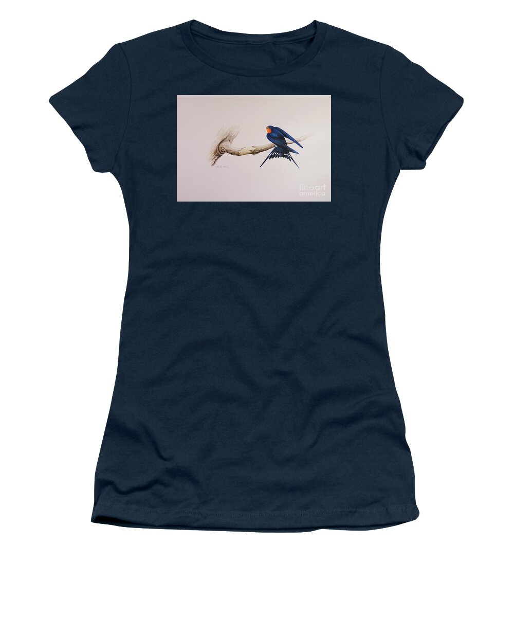 Bird Women's T-Shirt featuring the painting Barn Swallow by Charles Owens