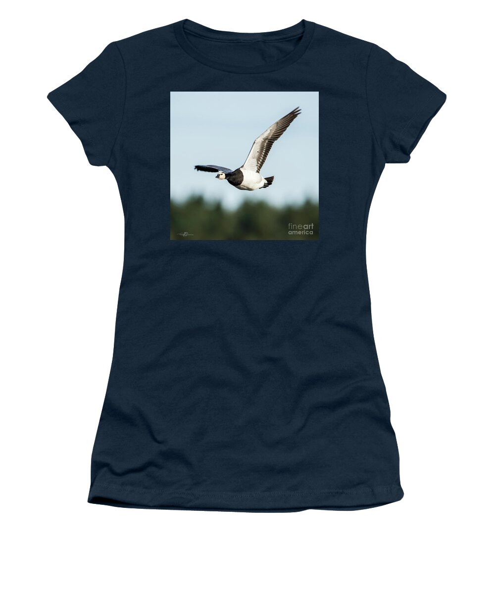 Barnacle Goose Women's T-Shirt featuring the photograph Barnacle Goose square by Torbjorn Swenelius