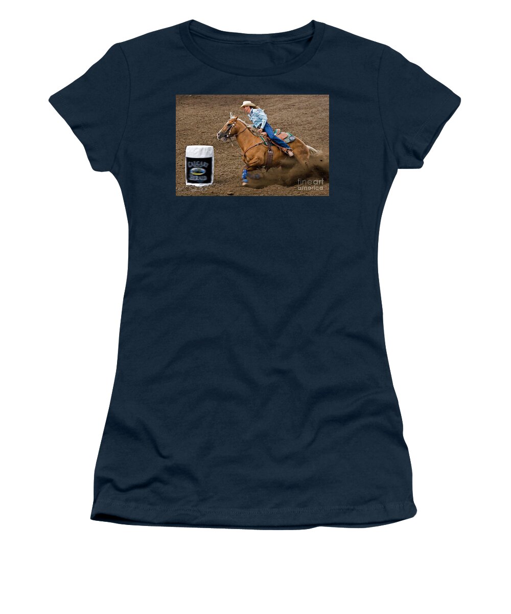 Race Women's T-Shirt featuring the photograph Barrel Racing by Louise Heusinkveld