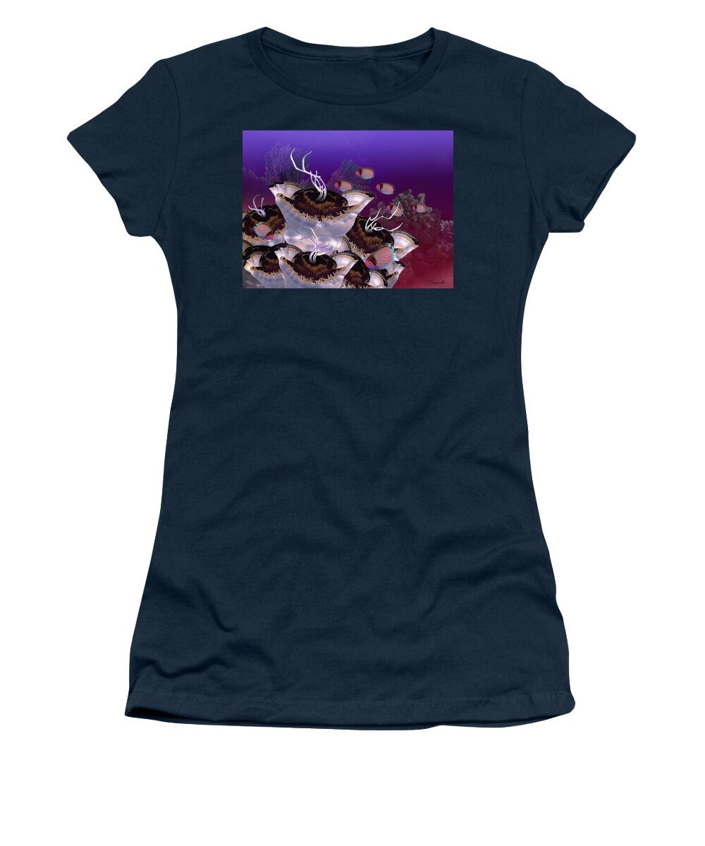 Reef Women's T-Shirt featuring the digital art The Jeuter Barrier Reef by M Spadecaller