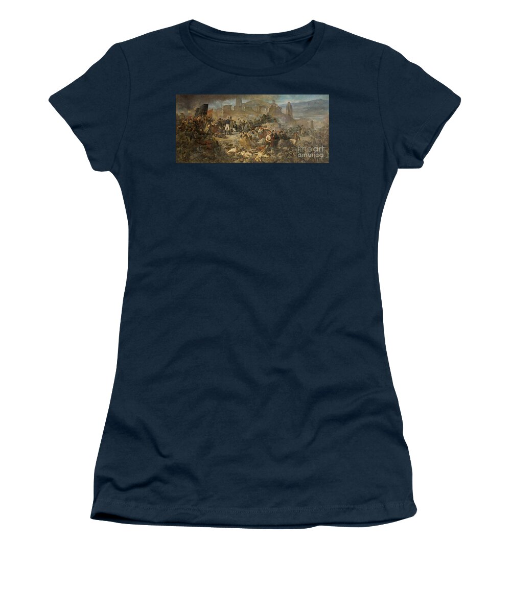 Ramon Marti I Alsina Women's T-Shirt featuring the painting Battle Scene by Celestial Images