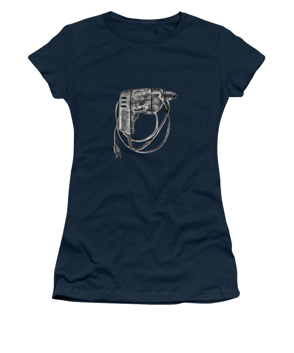 Antique Women's T-Shirt featuring the photograph BD Drill Motor BW by YoPedro