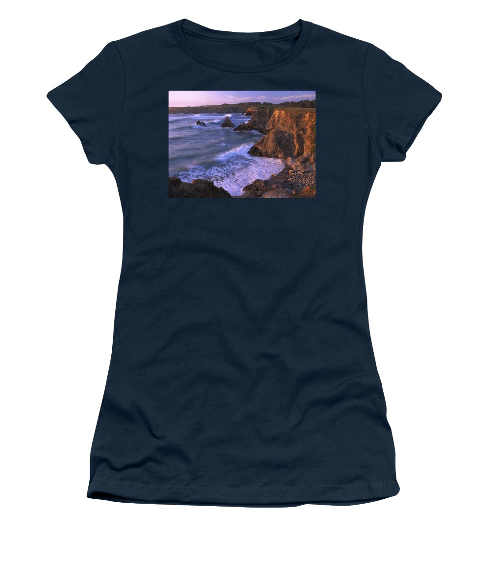 00174147 Women's T-Shirt featuring the photograph Beach At Jughandle State Reserve by Tim Fitzharris