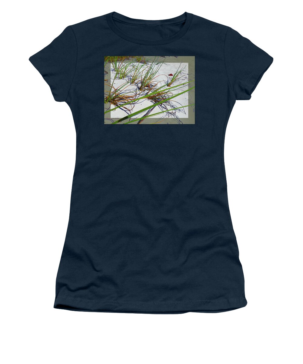 Beach Women's T-Shirt featuring the photograph Beach Grass by Ginny Schmidt