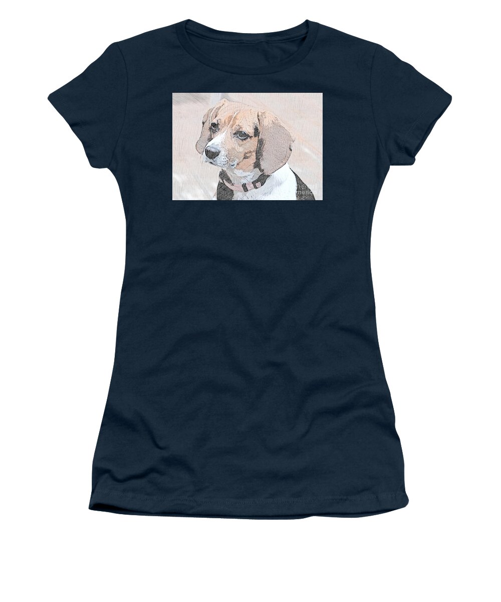 Beagles Women's T-Shirt featuring the digital art Beagles are the Cutest by Sherry Hallemeier