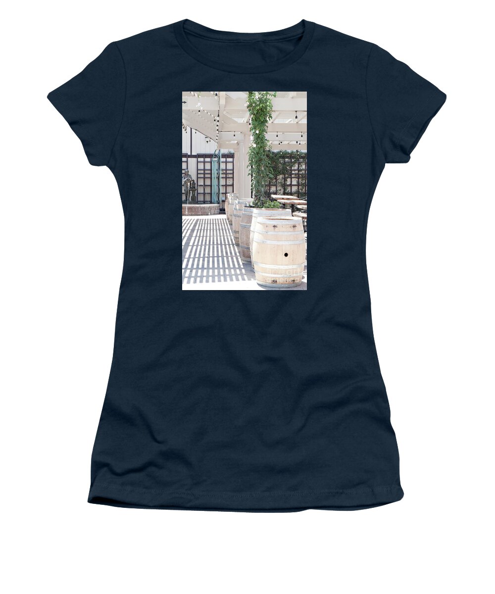 Winery Women's T-Shirt featuring the photograph Beautiful Day at the Winery 01 by Sherry Hallemeier