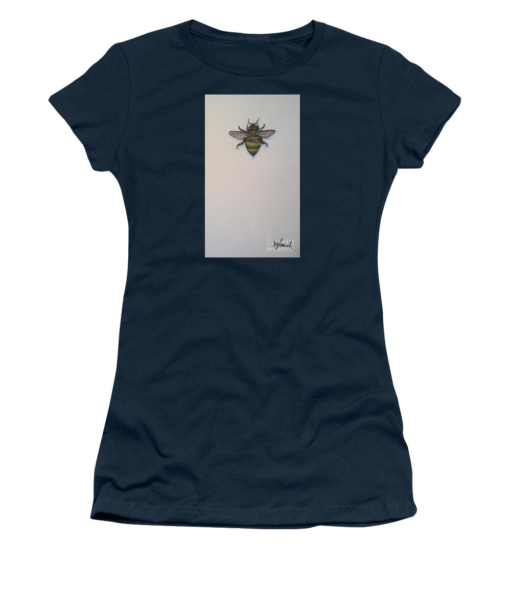 Bee Women's T-Shirt featuring the painting Bee by M J Venrick
