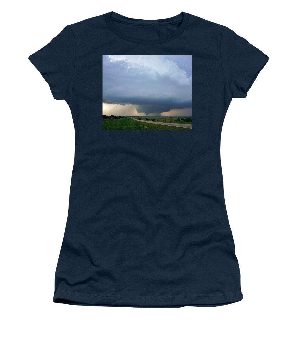 Tornado Women's T-Shirt featuring the photograph Bennington Tornado - Inception by Ed Sweeney