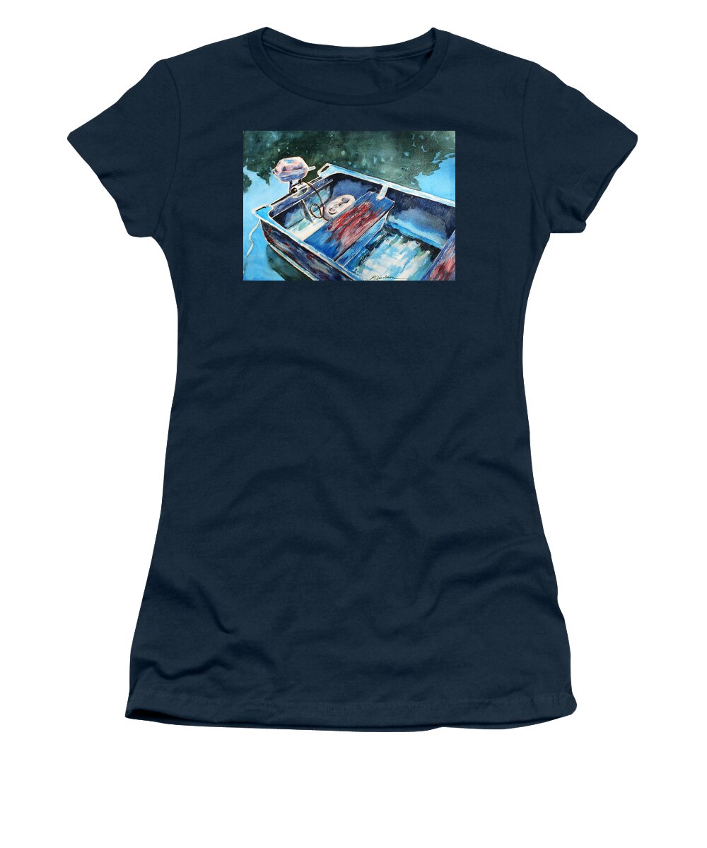 Fishing Boat Women's T-Shirt featuring the painting Best Fishing Buddy by Marilyn Jacobson