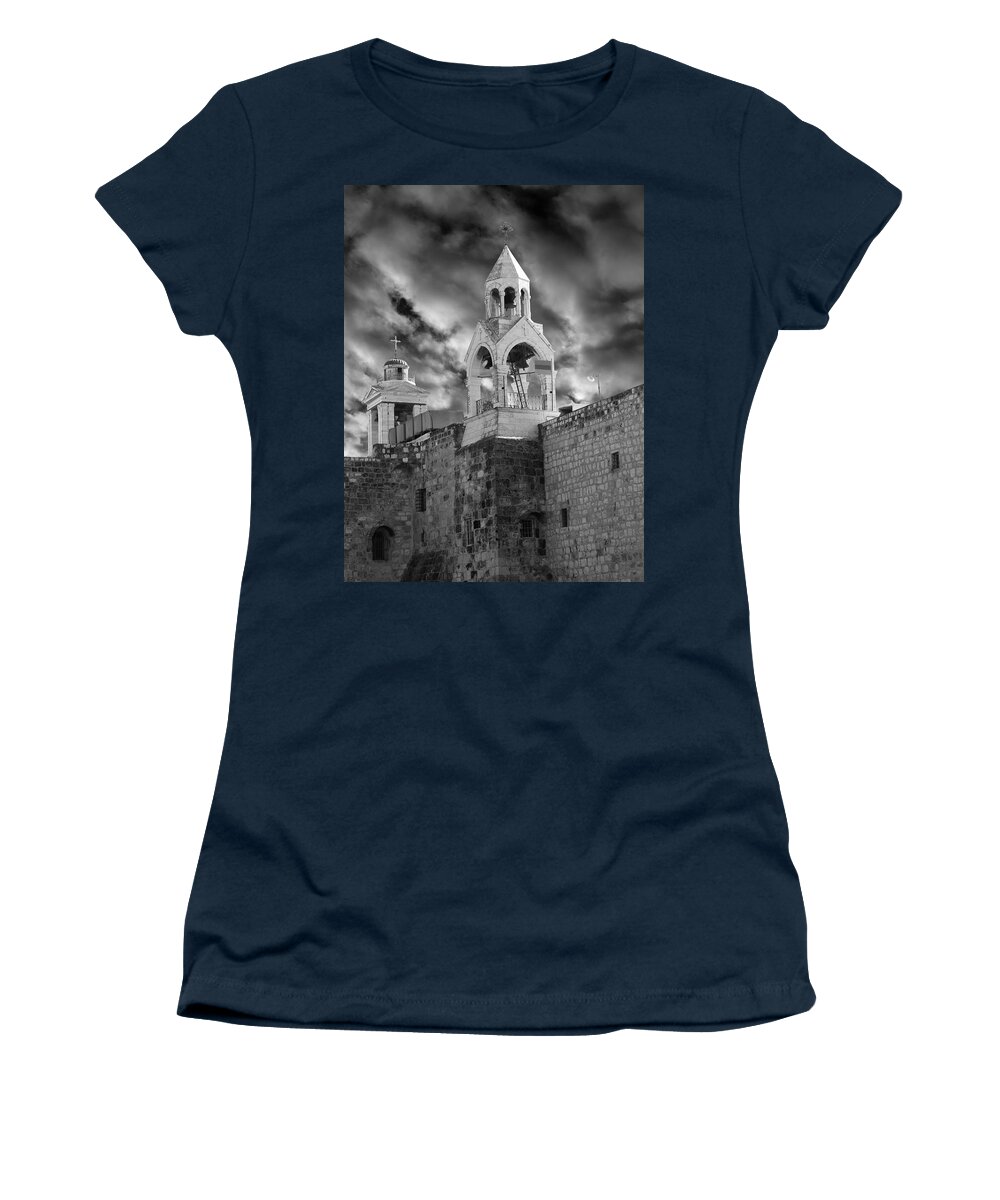 Bethlehem Women's T-Shirt featuring the photograph Bethlehem with Cloudy Sky by Munir Alawi