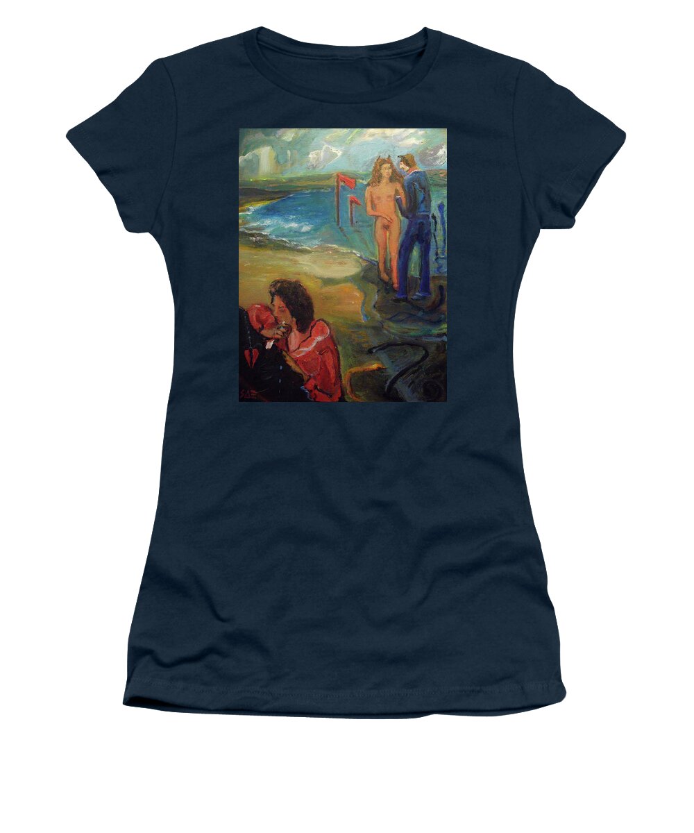 Heartbreak Women's T-Shirt featuring the painting Betrayed by Susan Esbensen