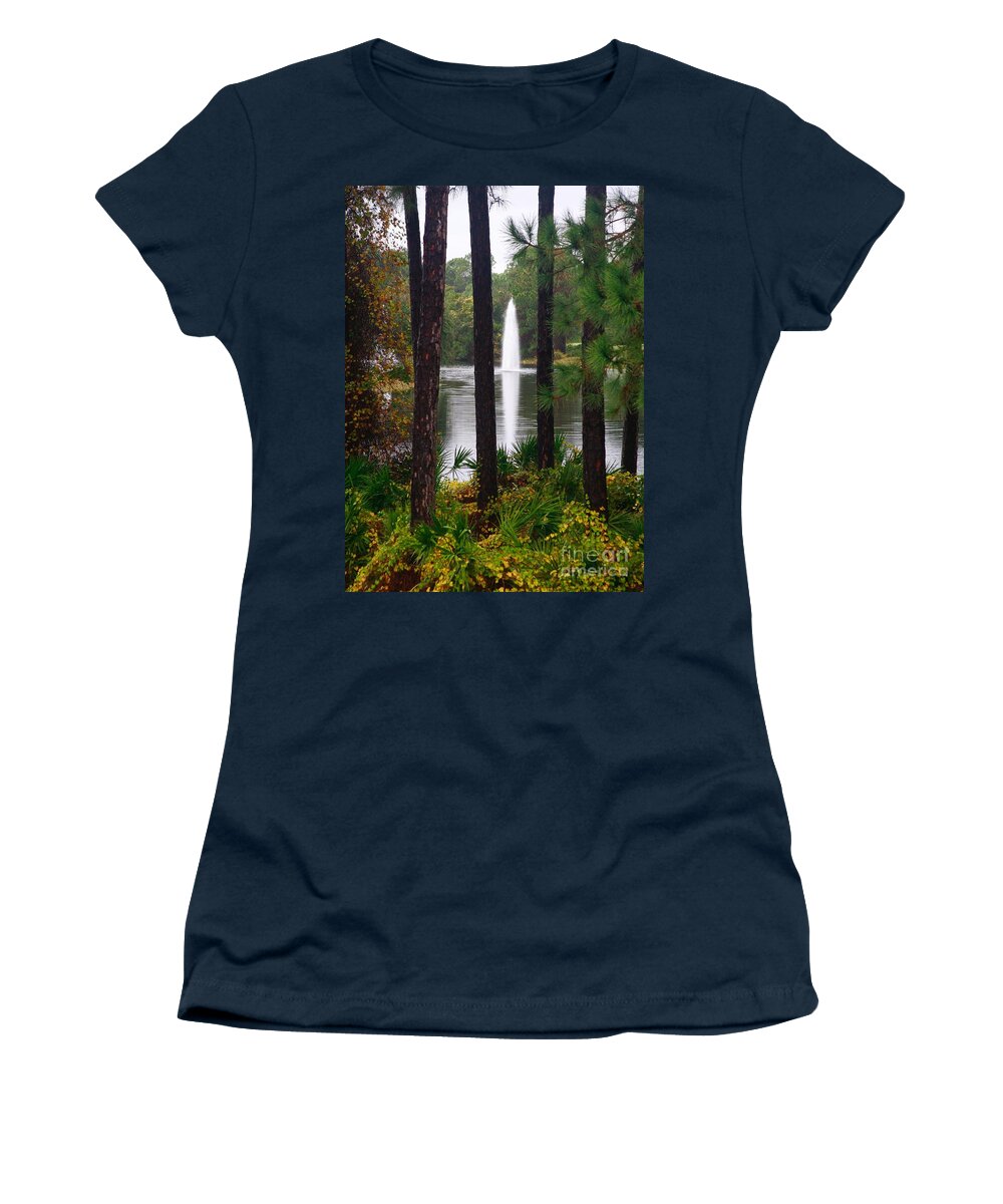 Water Women's T-Shirt featuring the photograph Between the Fountain by Lori Mellen-Pagliaro