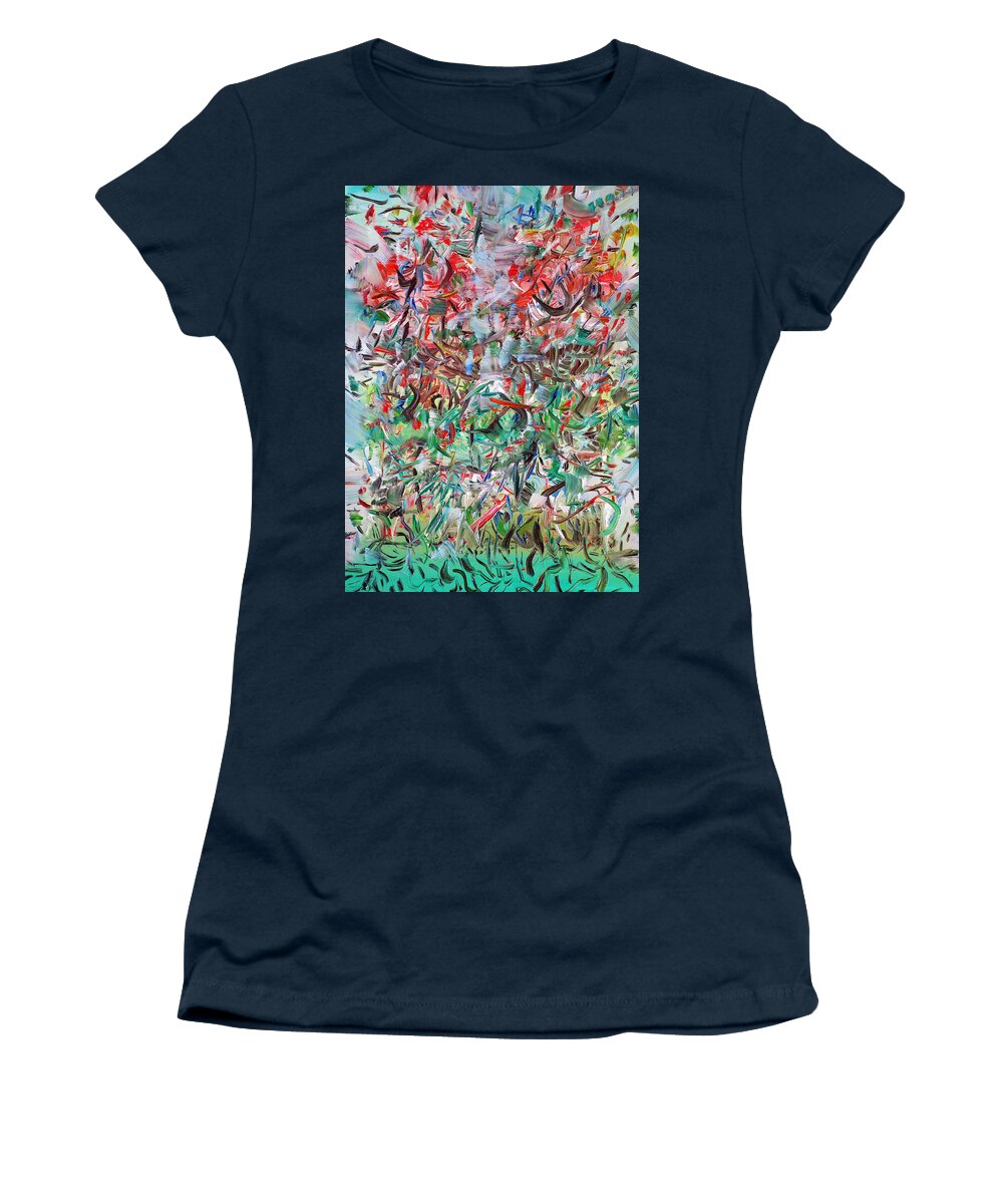 Abstract Women's T-Shirt featuring the painting Beyond The Borders by Fabrizio Cassetta