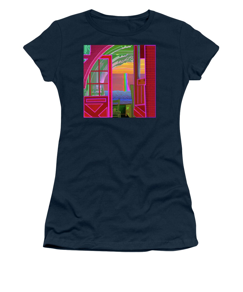 Interior Women's T-Shirt featuring the digital art Beyond The Door by Rod Whyte