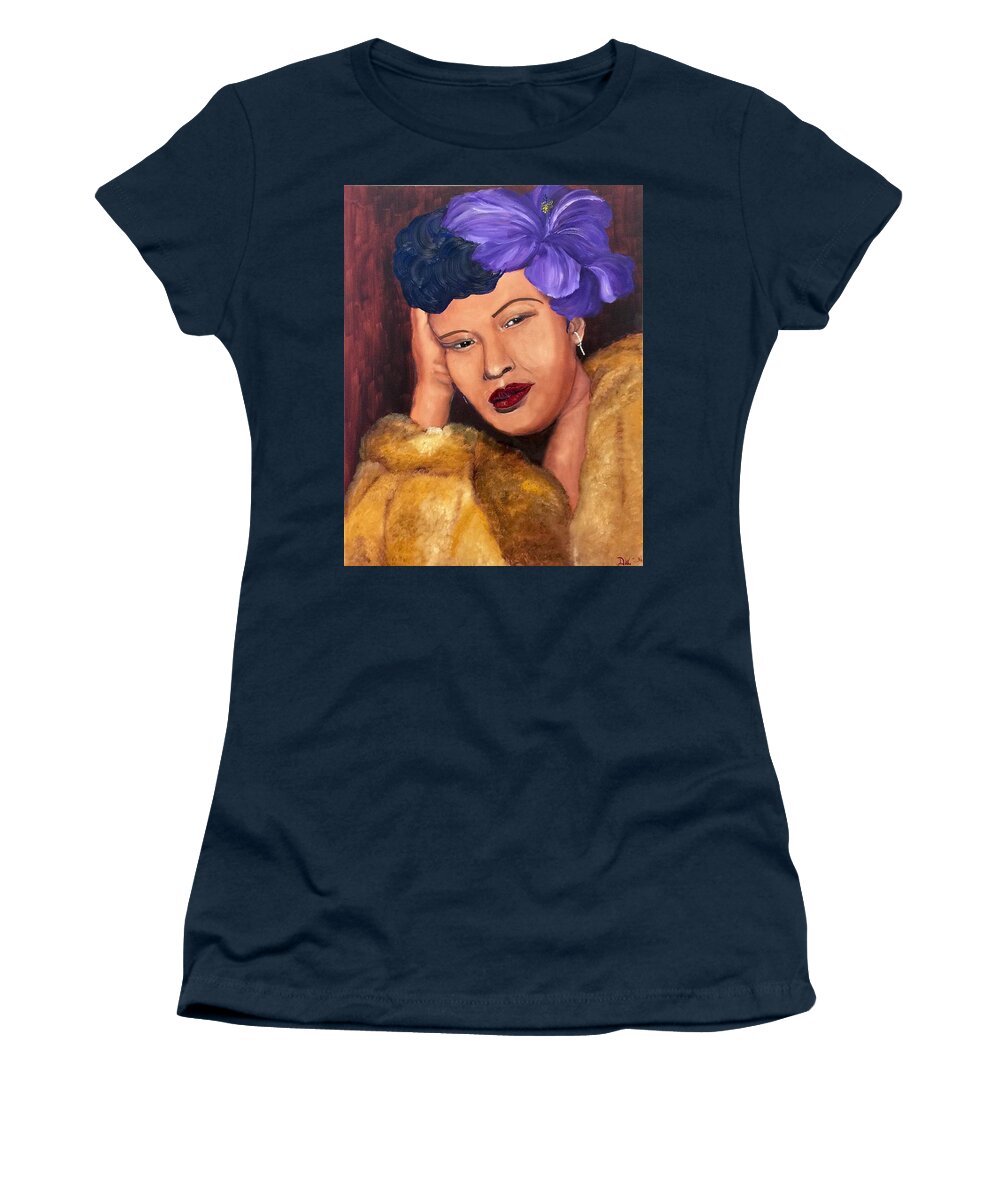 Black Women Women's T-Shirt featuring the photograph Billie Holiday by Deedee Williams