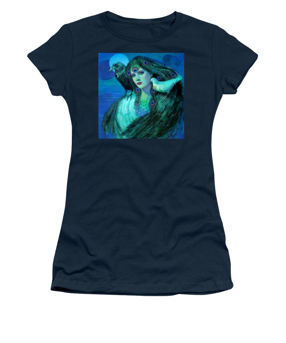 Fantasy Art Women's T-Shirt featuring the painting Birds of Duality Fantasy Art by Sue Halstenberg