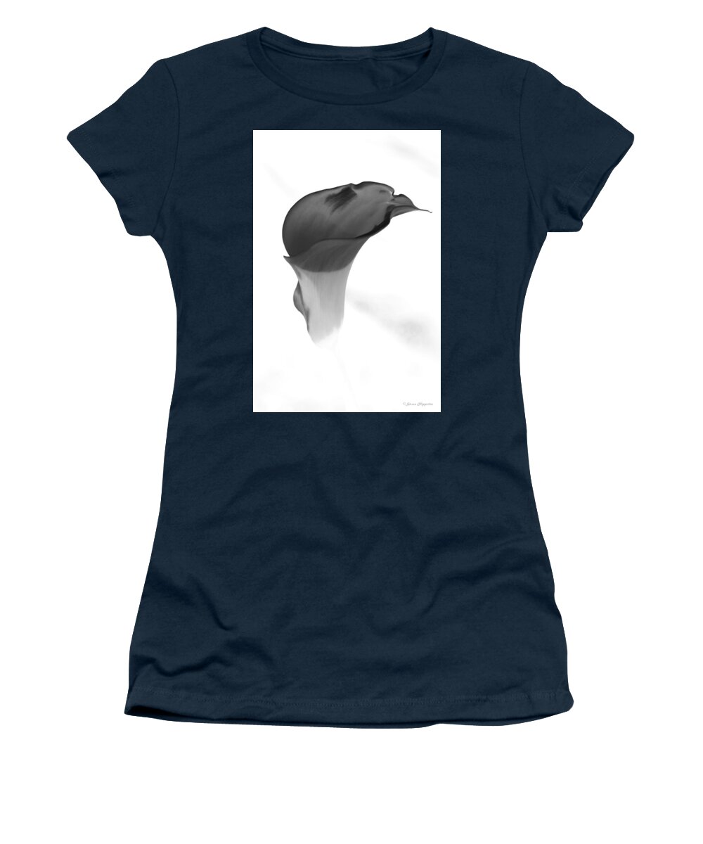 Flowers Women's T-Shirt featuring the photograph Black and White Lily 2 by Steven Clipperton