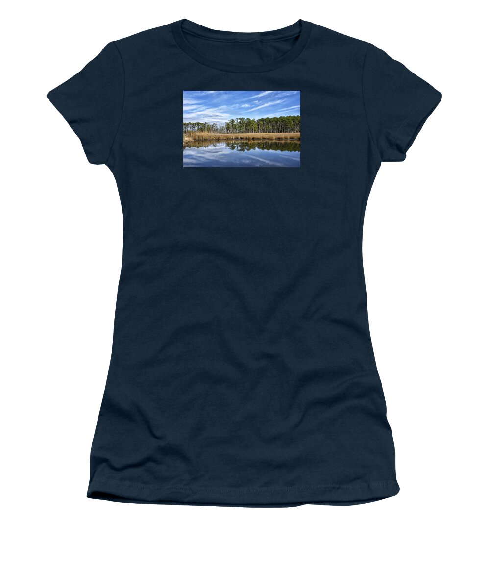 blackwater National Wildlife Refuge Maryland Women's T-Shirt featuring the photograph Blackwater National Wildlife Refuge - Maryland by Brendan Reals