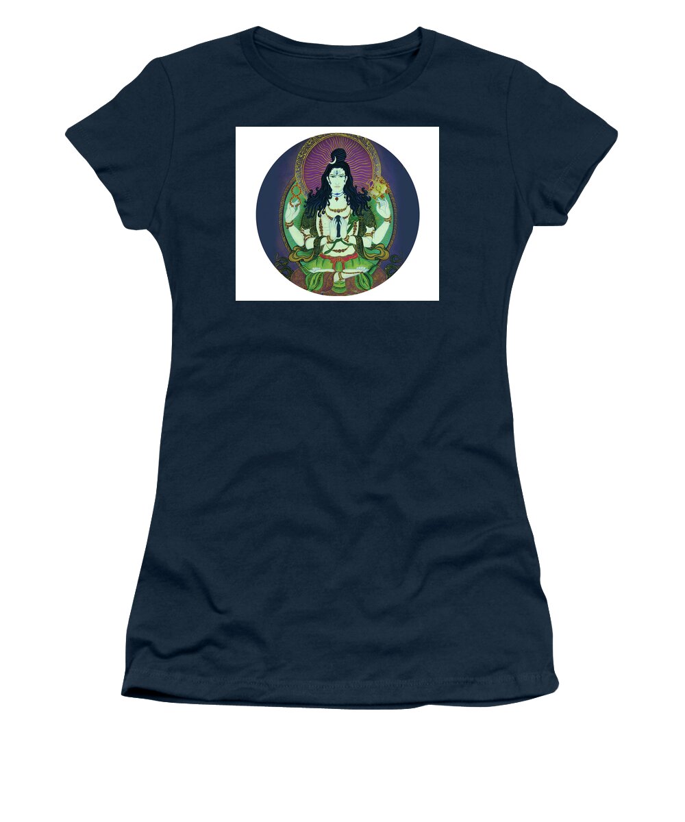 Shiva Women's T-Shirt featuring the painting Blessing Shiva by Guruji Aruneshvar Paris Art Curator Katrin Suter