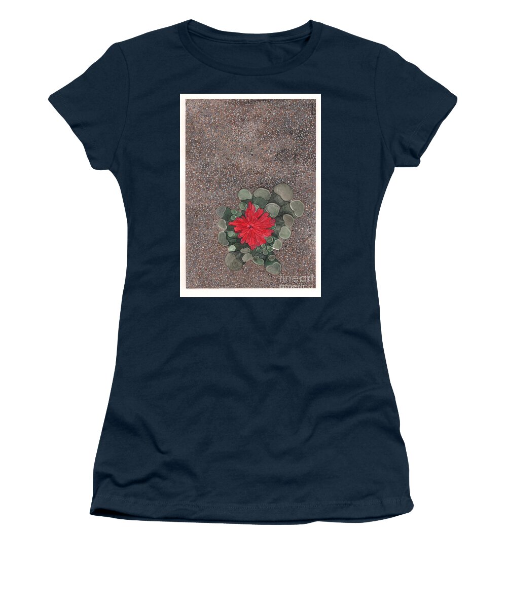 Succulent Women's T-Shirt featuring the painting Blooming Succulent by Hilda Wagner