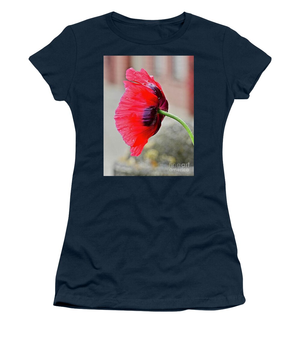 Red Women's T-Shirt featuring the photograph Blowing In The Wind by Elisabeth Derichs
