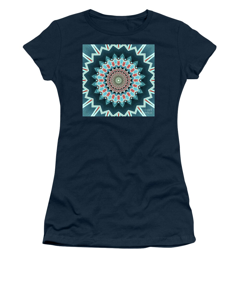 Blue Women's T-Shirt featuring the digital art Blue And Turquoise Pattern by Phil Perkins